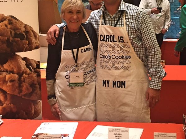 Carol with her son at Carmela food show